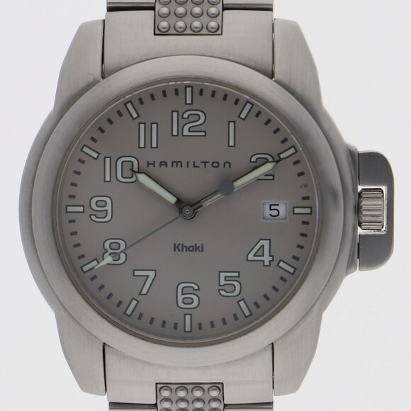 HAMILTON khaki Silver SS QZ - Picture 1 of 6
